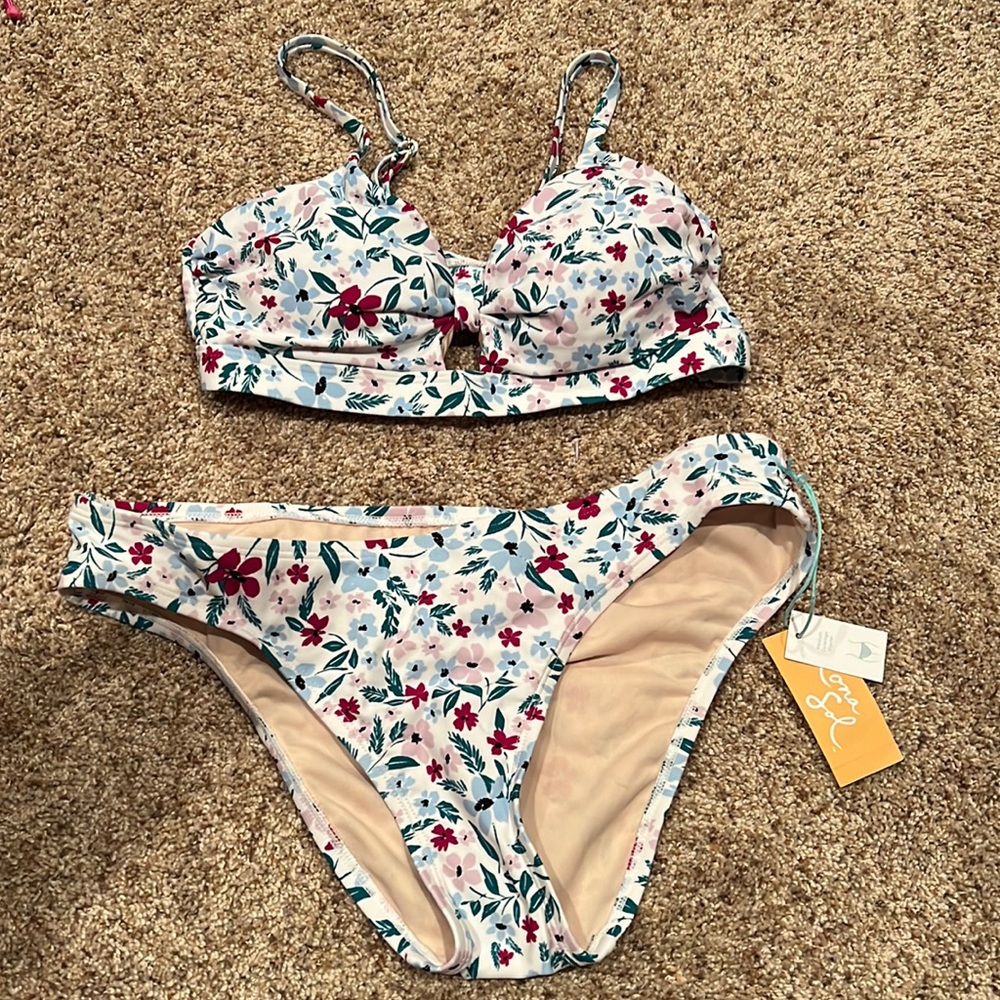Floral target bikini